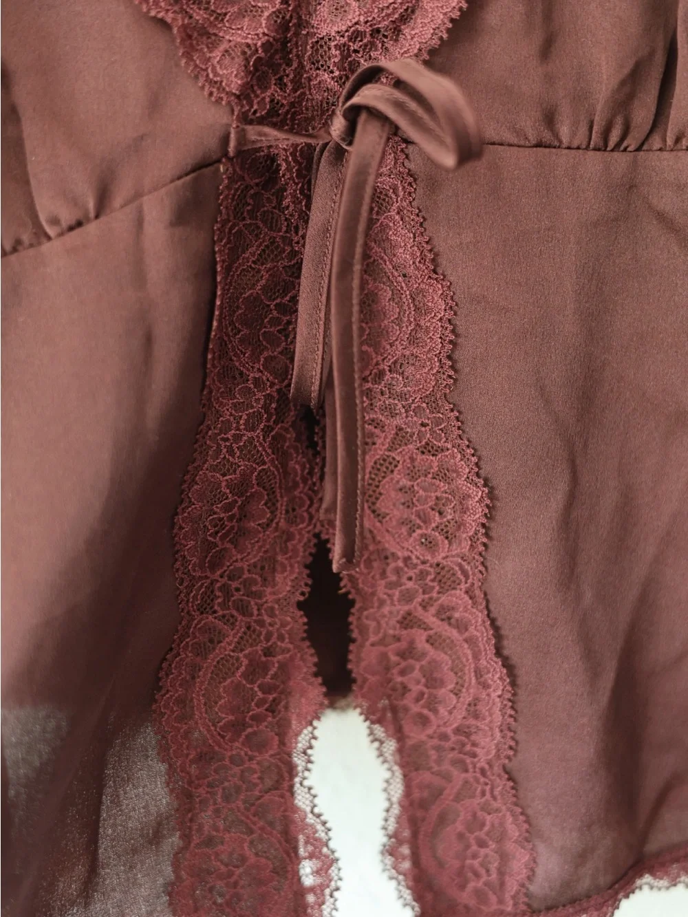 Abercrombie & Fitch Wine Lace-Trim Cami and shorts sleepwear